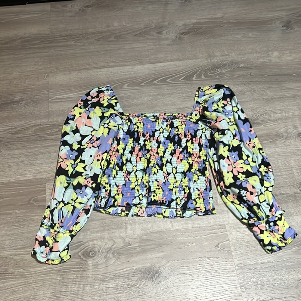Free People Ariana Smocked Floral Blouse - Picture 11 of 15